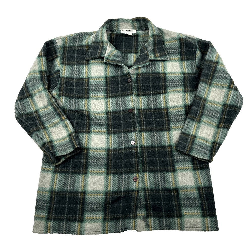 Vintage Cristina Grunge Lumberjack Heavy Flannel Button Up Plaid Shirt Women's S