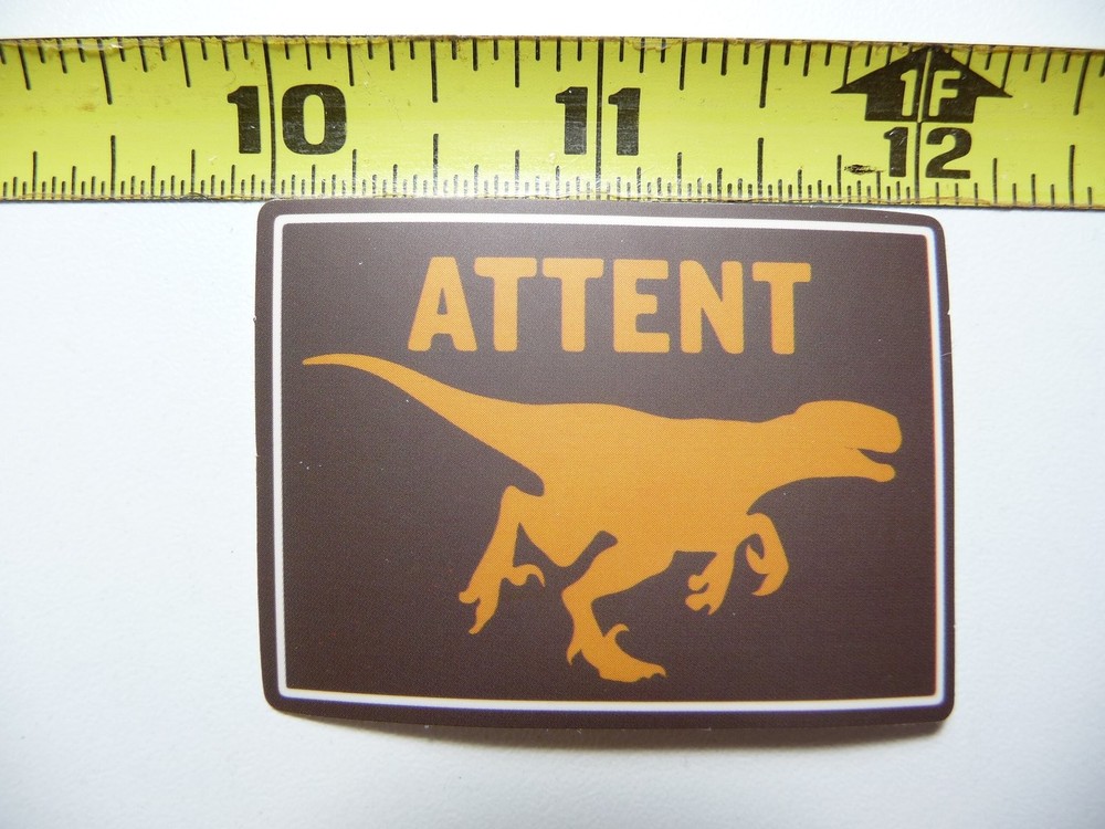Funny Dinosaur Warning Sticker Decal for Wall or Door