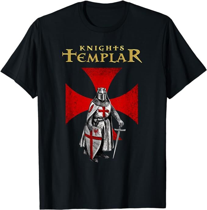 Fathers day -A Warrior of Christ Knights Templar Distressed  T-Shirt Size S-5XL-image