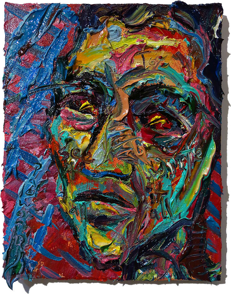 PORTRAIT OIL█PAINTING OUTSIDER█WRITING ON FACE EXPRESSIONIST█ORIGINAL POP URBAN