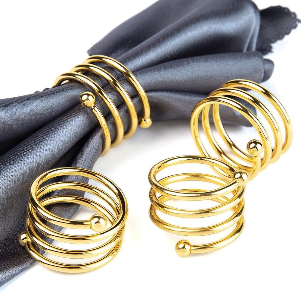 6Pcs Gold Napkin Rings round Napkin Ring Set of 6 Napkin Holders for Cloth Napki