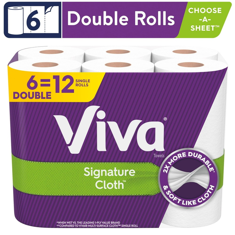 Viva Signature Cloth Paper Towels 6 Double Rolls