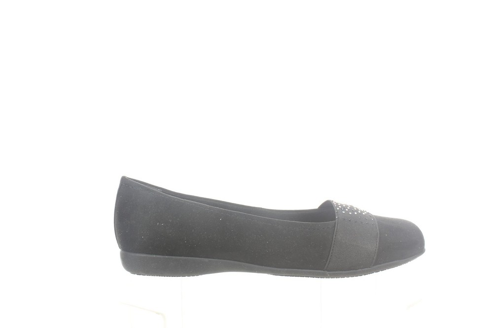 Trotters Womens Samantha Black Ballet Flats Size 10 (Wide)