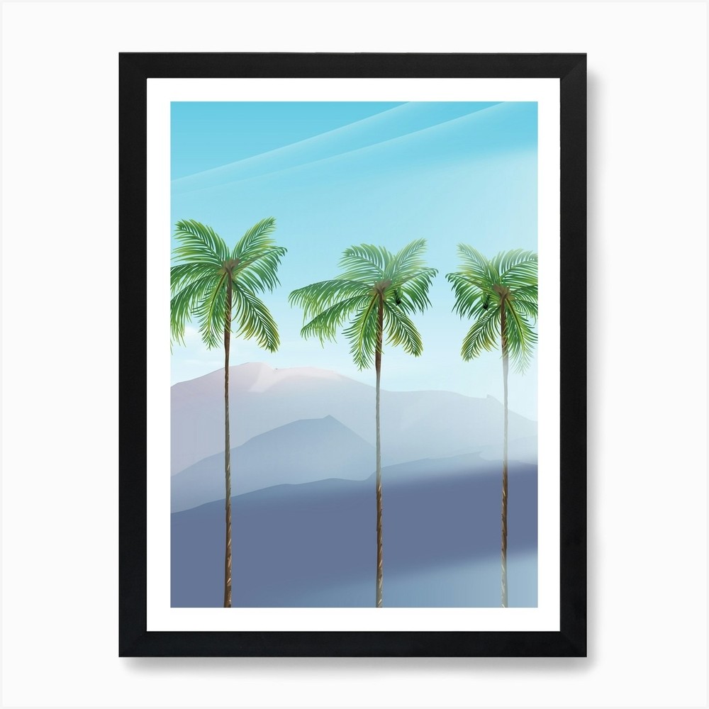 Palm Trees Framed Canvas Art Print Tropical Wall Decor