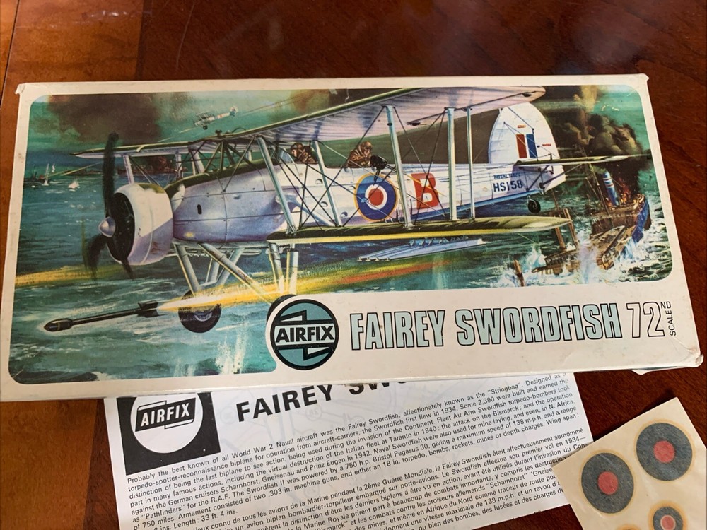 Airfix Fairey Swordfish 1/72 scale Plastic Aircraft Kit New In Open Box