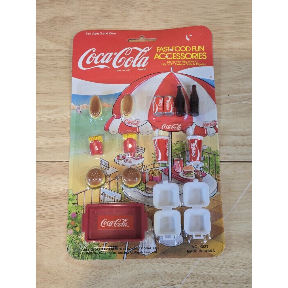 VTG 1986 BBI Toys Coca-Cola Fast Food Fun Accessories for Barbie & Friends NEW