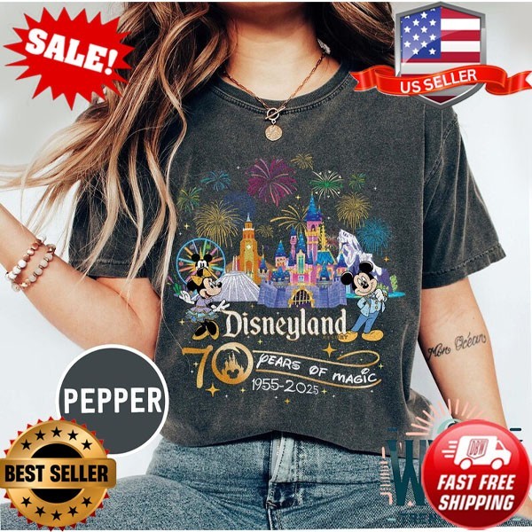 Retro Disney Friends Disneyland 70th Anniversary 1955–2025 Shirt, Disneyland Fam
