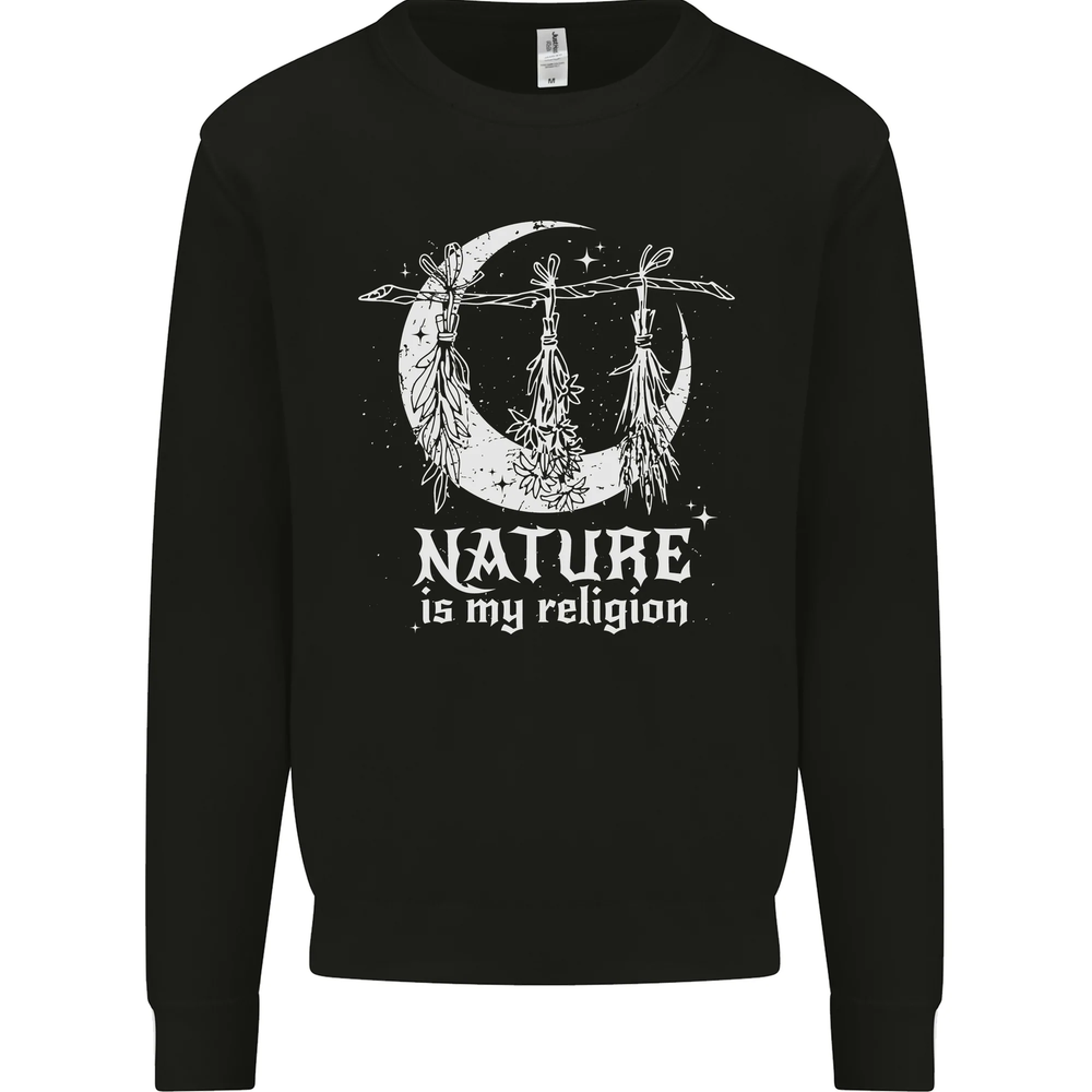 Nature Is My Religion Witch Halloween Mens Sweatshirt Jumper