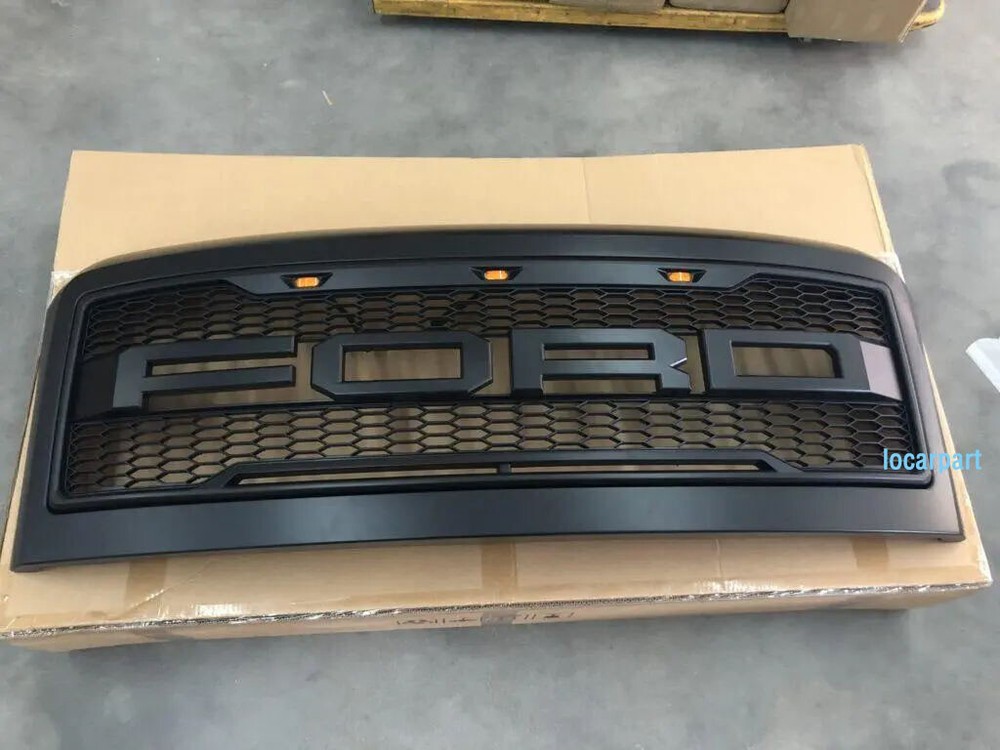 For For-d F250 F350 Grill 2008 09 2010 Super Duty F450 Grille w/Letter+LED Black