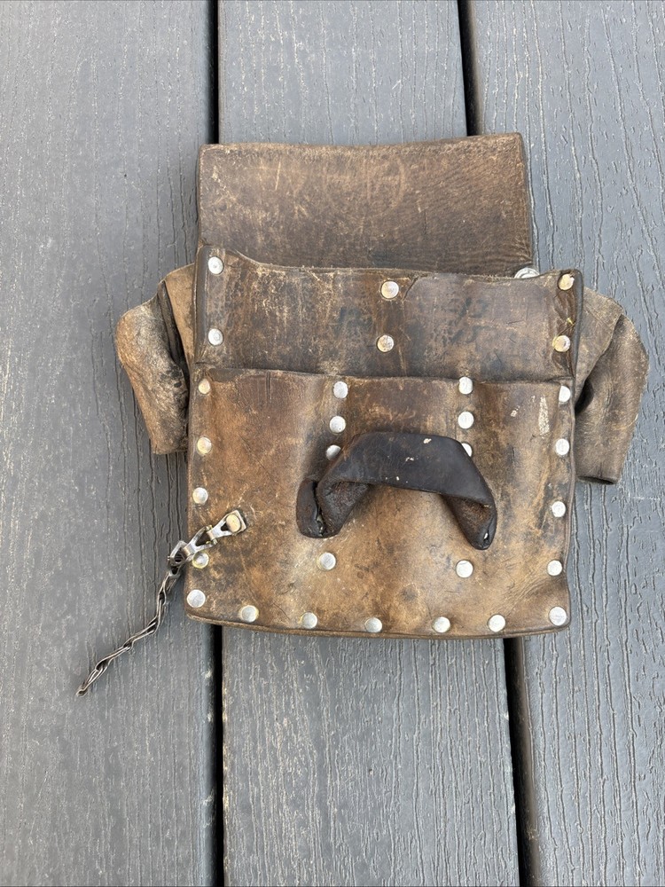 Vintage (Klein?) Leather Electrician Tool Belt Pouch