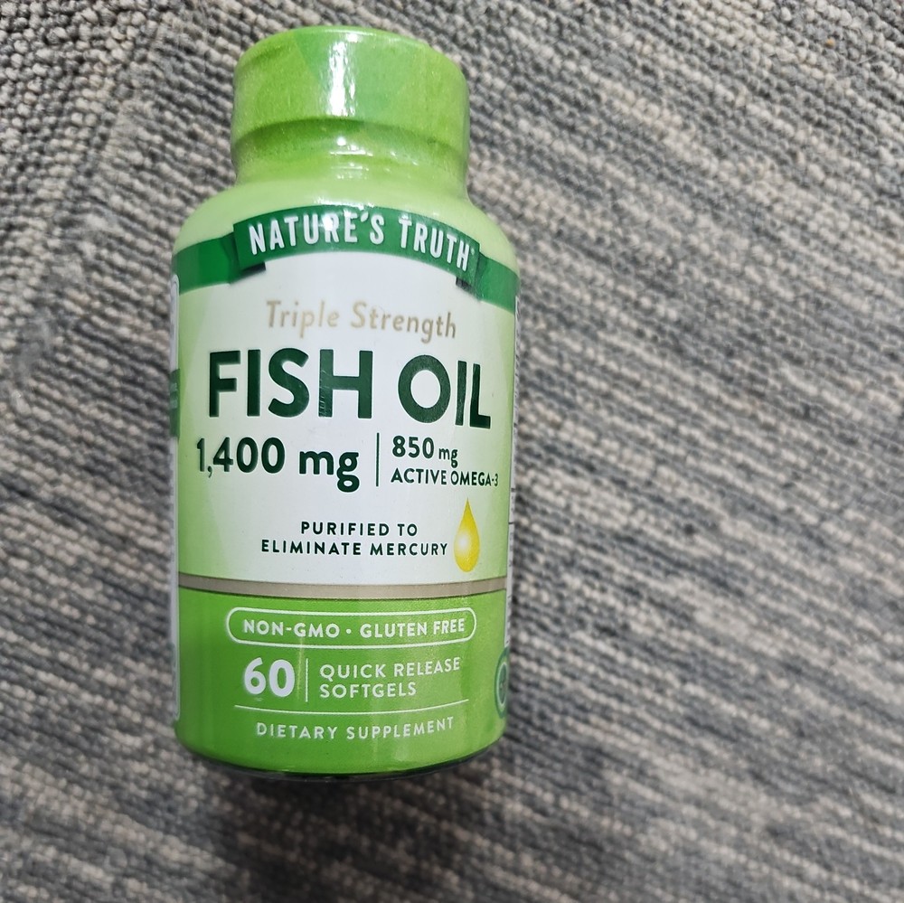 Nature's Truth 1400mg Fish Oil 60 Quick Release Softgels for Heart Health