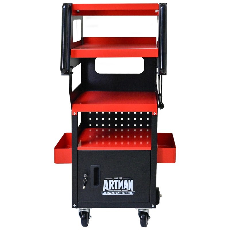 4 Tier Rolling Tool Cart Mechanic Storage Trolley for Automotive Diagnostics