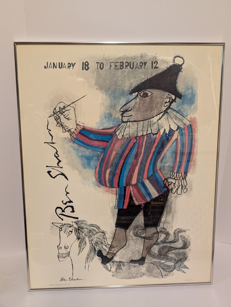 Ben Shahn Exhibition Poster January 18 to February 12, Jester on Horse