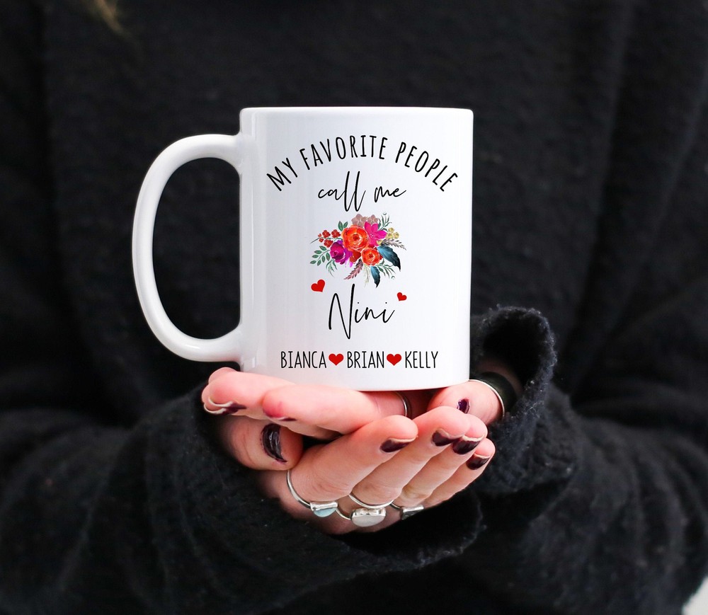 Personalized Nini Gifts Nini Coffee Mug With Grandkid Names Mother's Day For