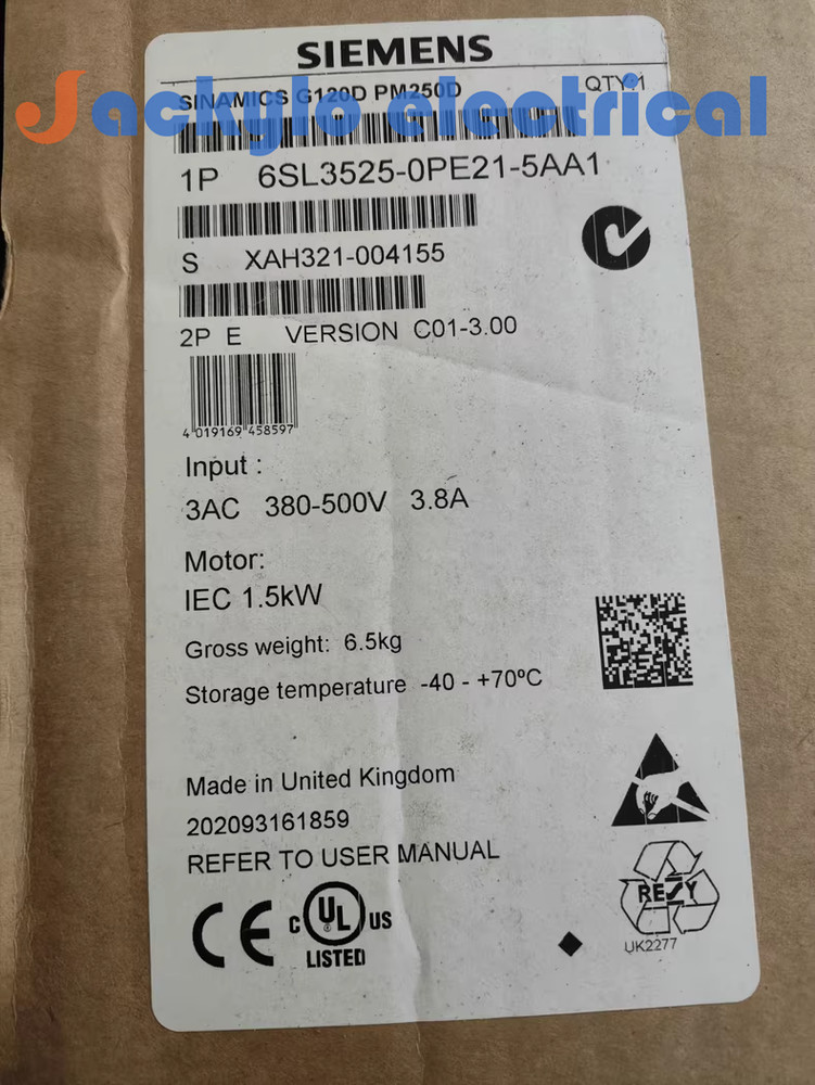 NEW 6SL3525-0PE21-5AA1 Siemens 6SL3 525-0PE21-5AA1 Spot Goods DHL or FedEx