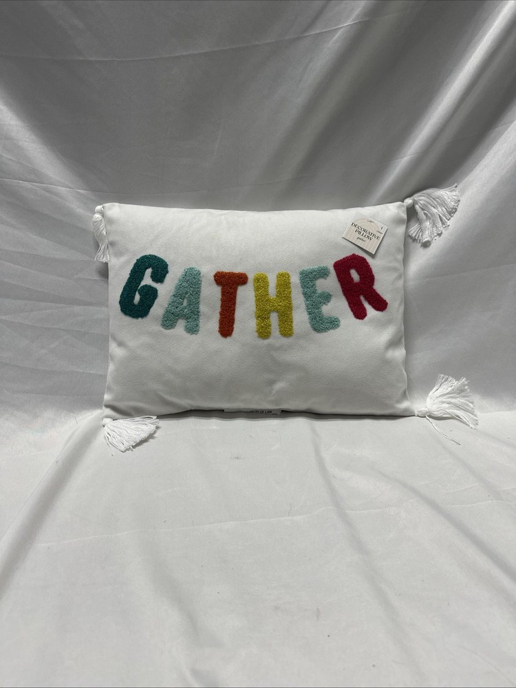 NWT-  Decorative Throw Pillow - GATHER -NIP