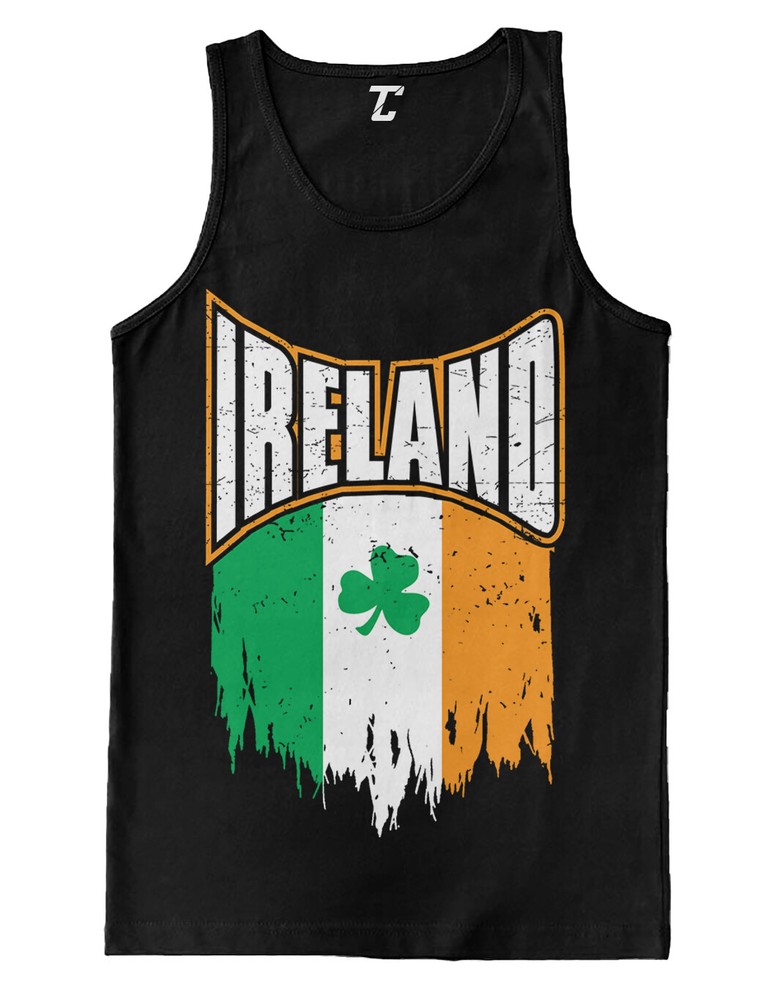 Torn Ireland Flag St Patricks Day Irish Pride Mens Tank Top-image
