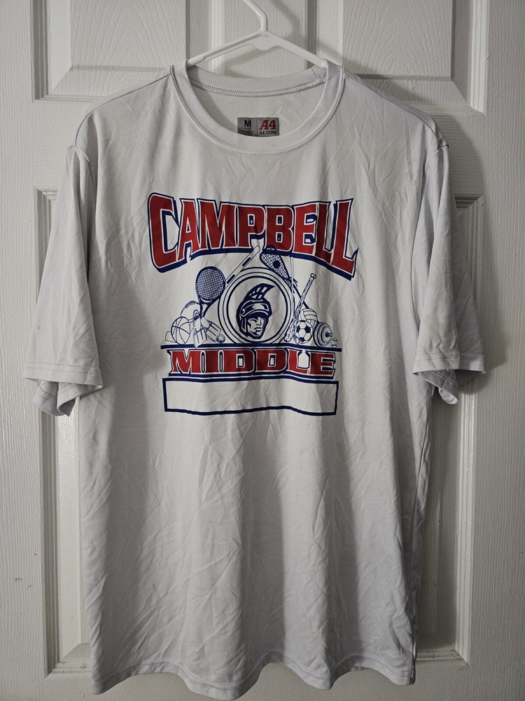 Campbell Spartan Middle School Dry Fit  Pull Over Shirt Youth Size Medium