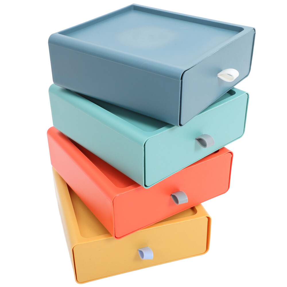 4 Clear Pantry Organizer Bins for Drawer Storage in Living Room or Office