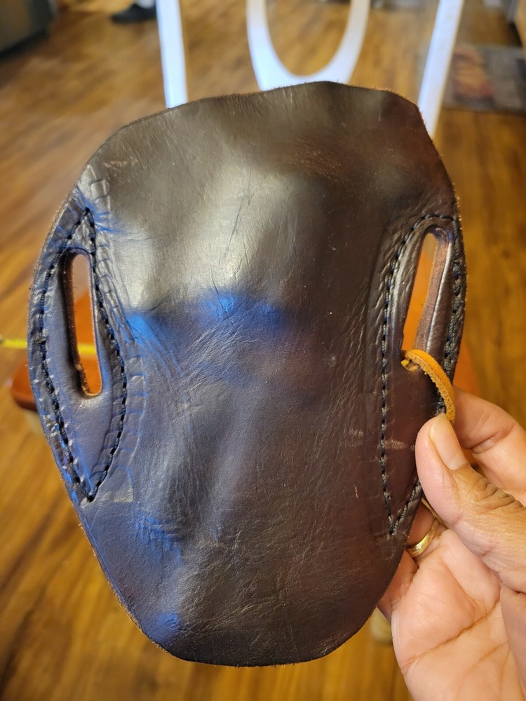 Vtg Brown Leather Pancake Holster