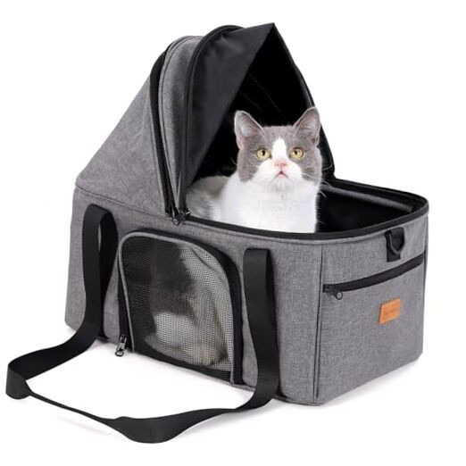 Top-Expandable Large Cat Carrier, Soft Sided Pet Bag Carrier for Large Cat 15