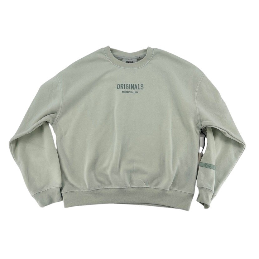 Originals Brooklyn Cloth Logo Crewneck Sweatshirt Sage Green NWT M