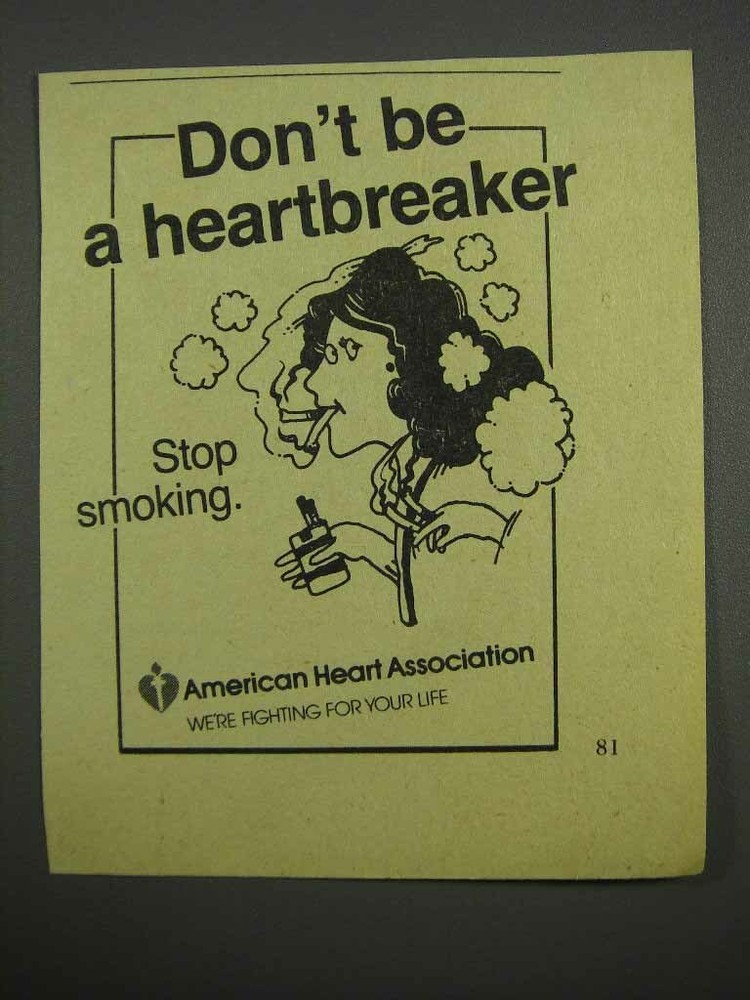 1983 American Heart Association Ad Urging You to Quit Smoking Now