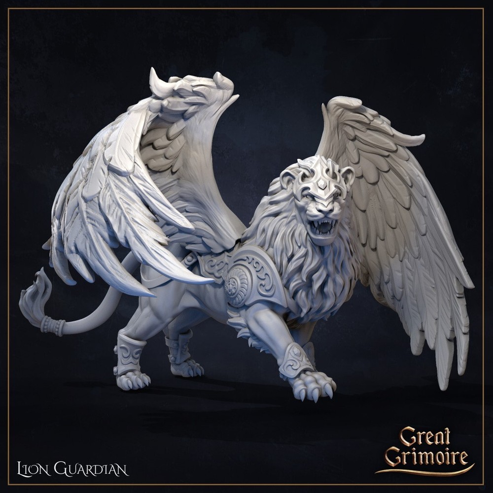 Lion Guardian Winged Miniature | D&D DnD |