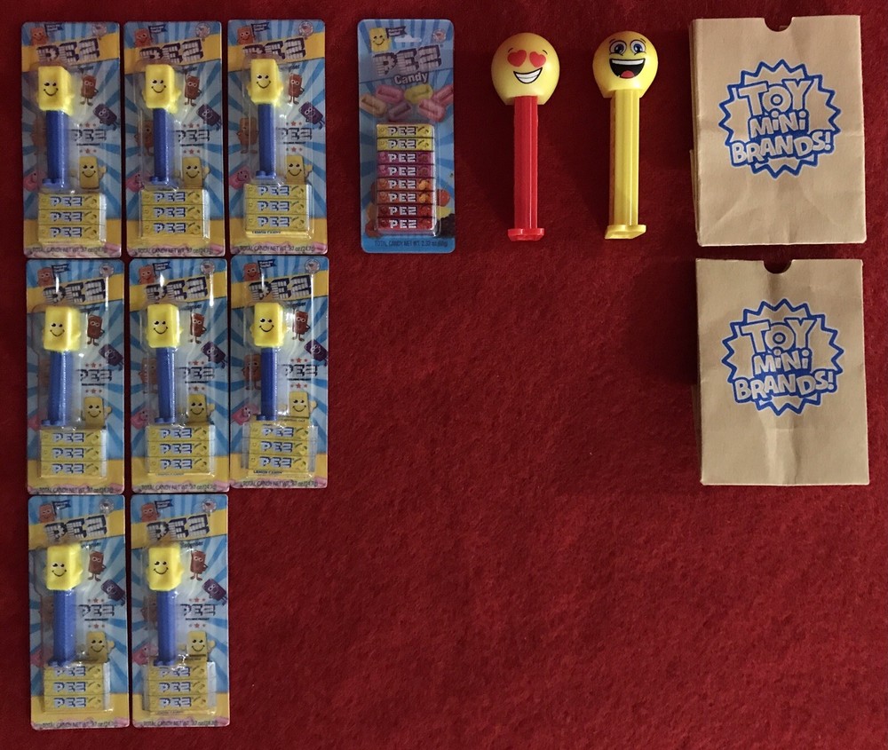 Zuru Surprise Toy MINI BRANDS Pez Lot of 13 Heart Eye Dispenser Candy Pack Cards