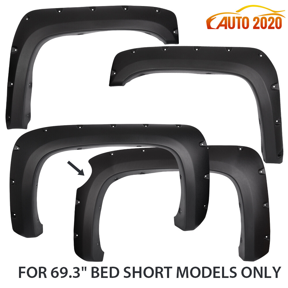 Fender Flares Pocket Style Textured Fit For 2007-2013 Chevy Silverado 1500 69 