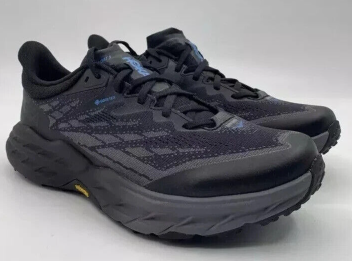 Hoka One One Speedgoat 5 Gore-Tex Spike Low Black Blue New Size 11.5B