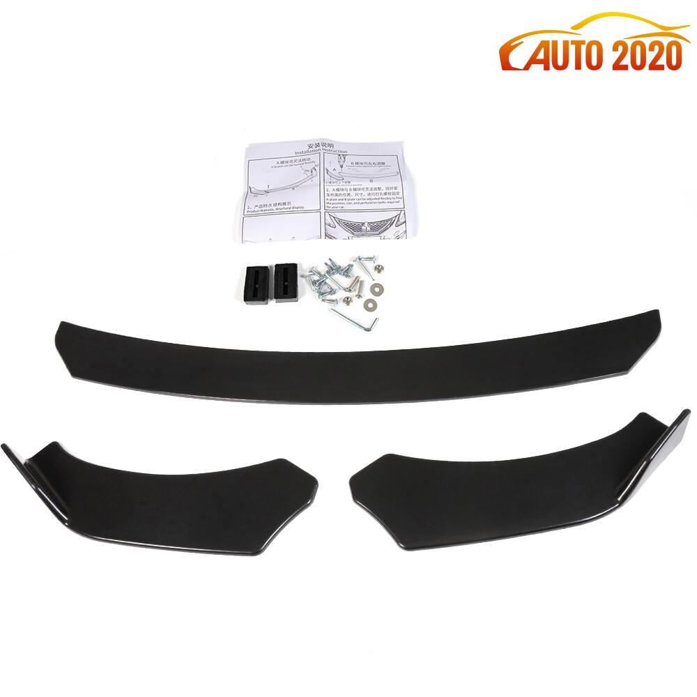 Universal Black Flat Front Lip Chin Bumper Kit for BMW Audi Benz Mazda