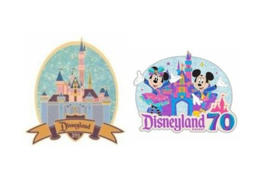 Disneyland 70th Anniversary Pin Mickey Minnie Castle Celebration Brand New