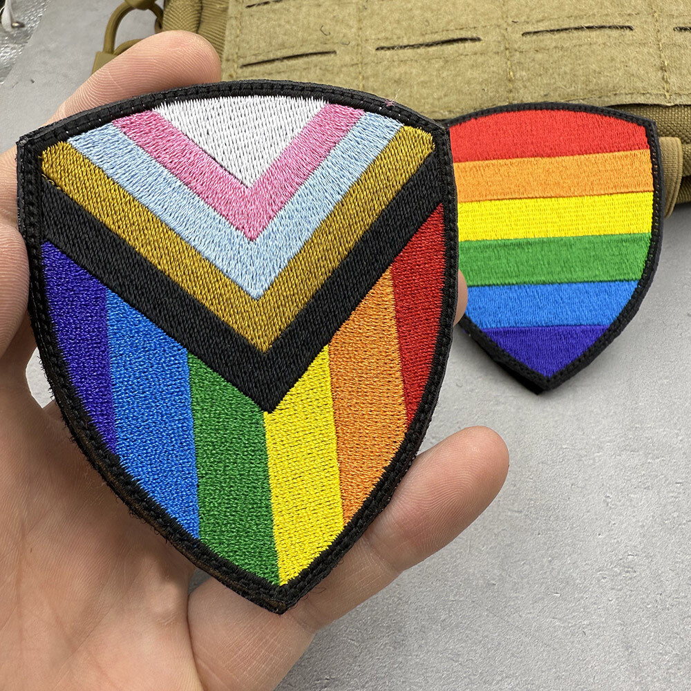 LGBTQ+ Rainbow Pride Flag Embroidered Hook & Loop Patch for Bag or Vest