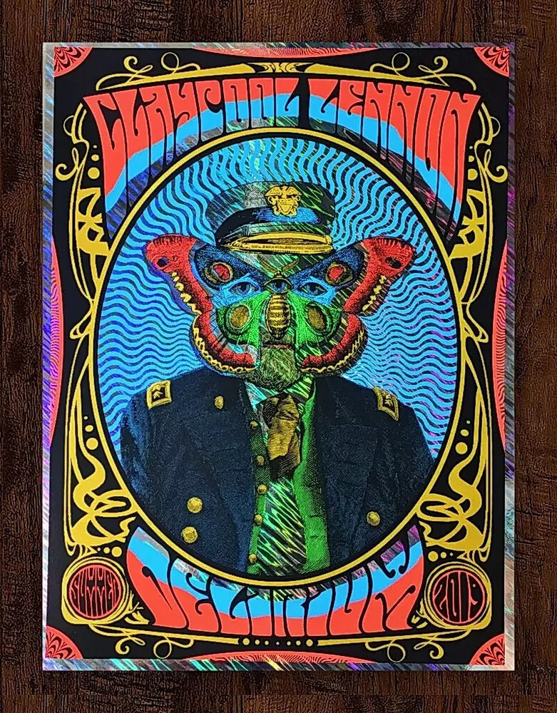 Claypool Lennon Delirium Summer Tour 2019 LTD AP Lava Swirl Foil Concert Poster