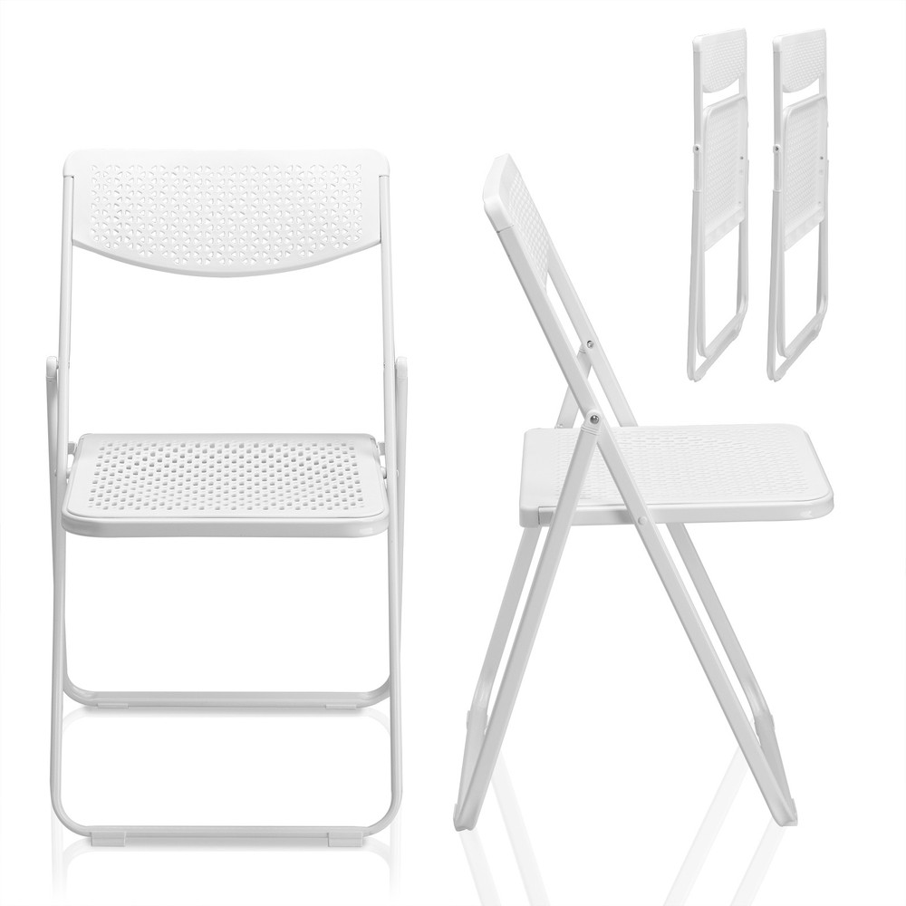 Lightweight Folding Plastic Chairs 4 Pack Stackable Event Seating Indoor