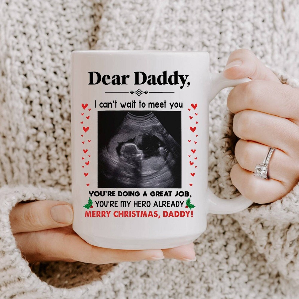 Christmas Gift Mug For Dad To Be - Snuggled In Your Arms