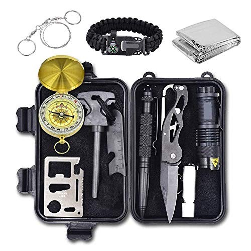12-in-1 Emergency Survival Kit with Essential Outdoor Gear for Emergencies