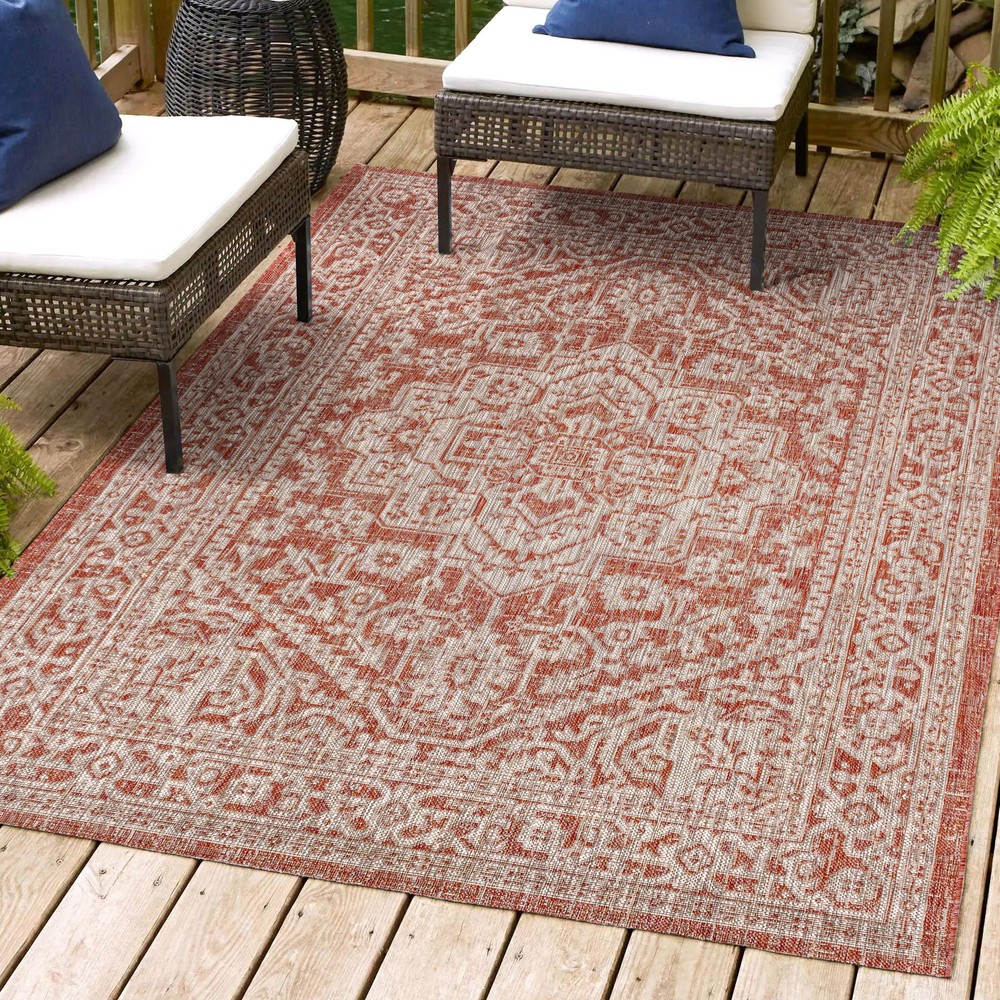 Jonathan Y Santa Monica 4x6 Red Polypropylene Rug SMB101-4