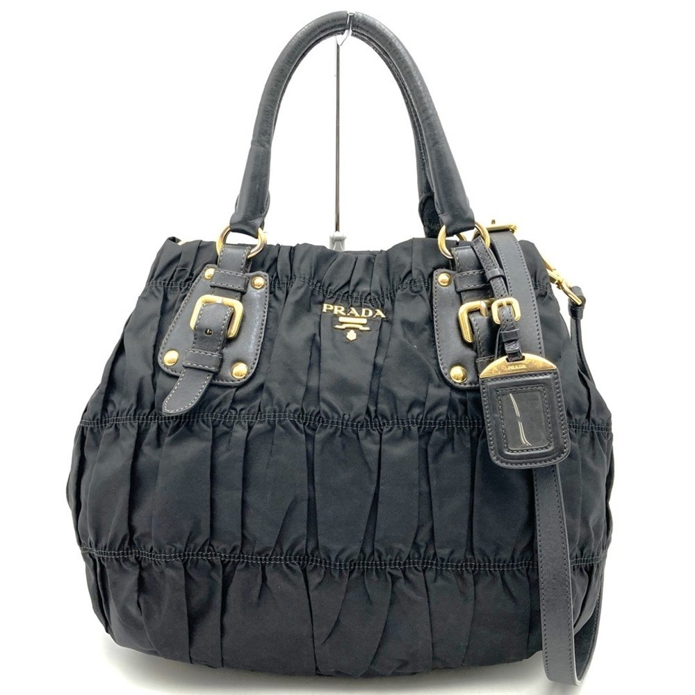 RARE Prada Black Nylon 2-Way Tote Shoulder Bag Ladies Used ELGZ
