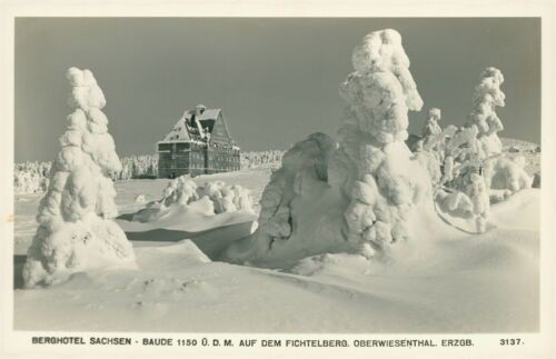Ansichtskarte Berghotel Sachsen Baude auf Fichtelberg Oberwiesenthal  (Nr.766)