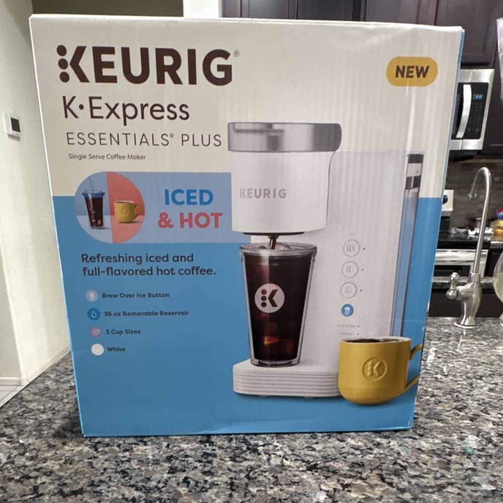 Keurig K-Express Essentials Plus Iced & Hot, 36oz Reservoir, White