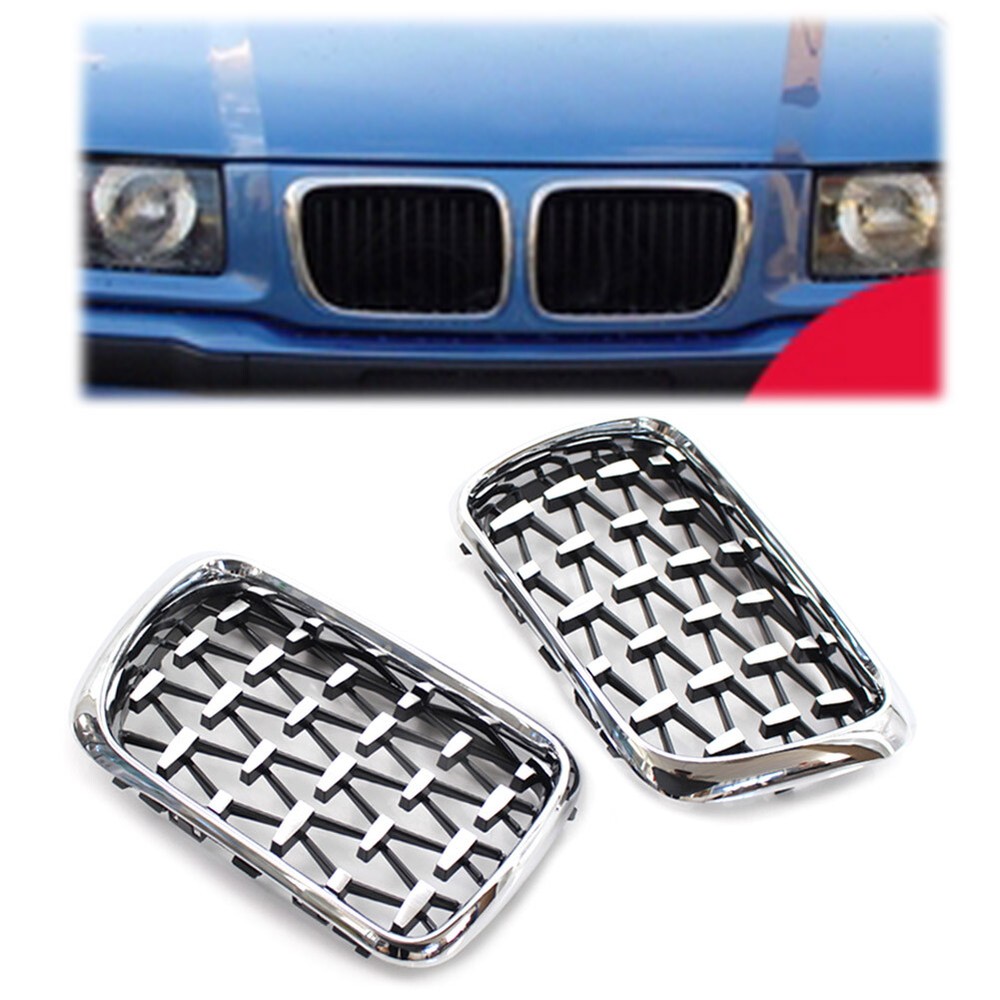 For BMW 3 Series E36 1997-99 Front Grille  Meteor Style Chrome Grill US