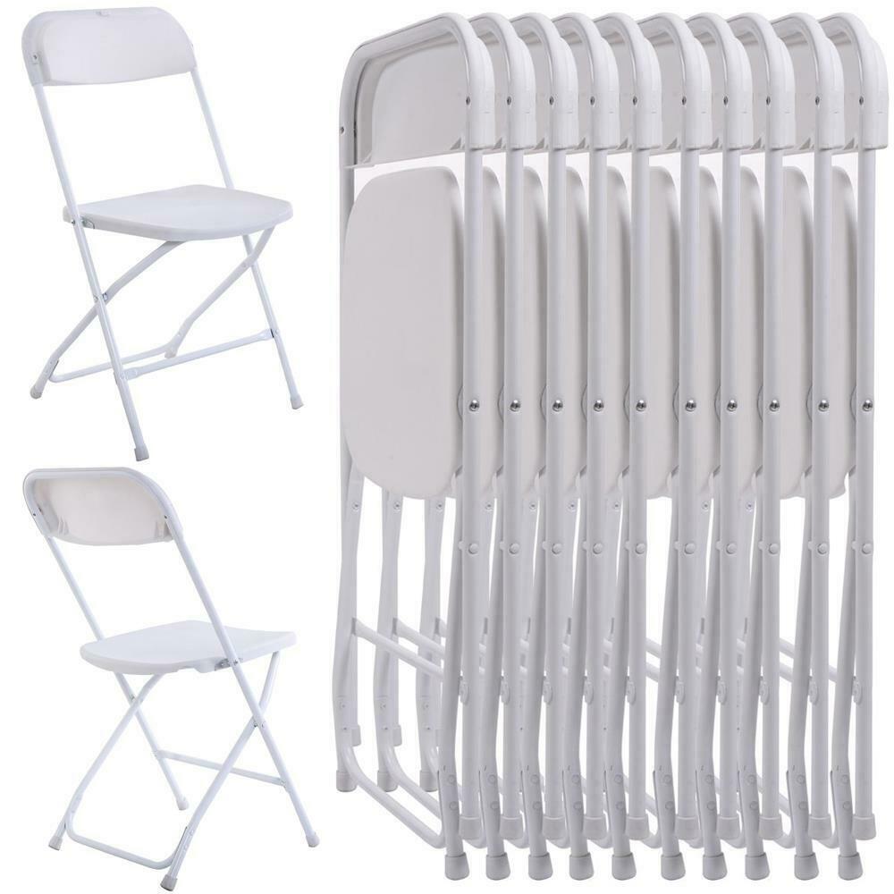 12 Stackable Commercial Plastic Folding Chairs for Picnic Party Dining