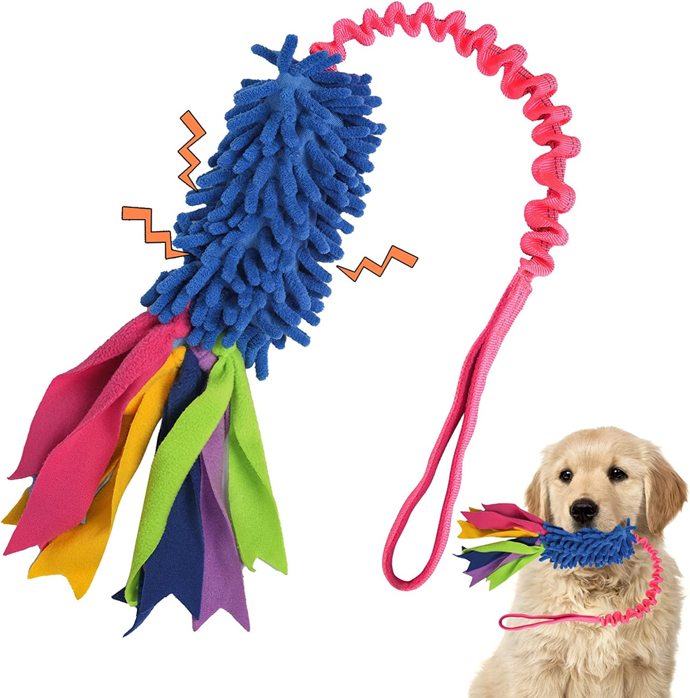 Dog Tug Toy,Dog Toys for Aggressive Chewers Dog Rope Toy with Strong Squeak - Ea