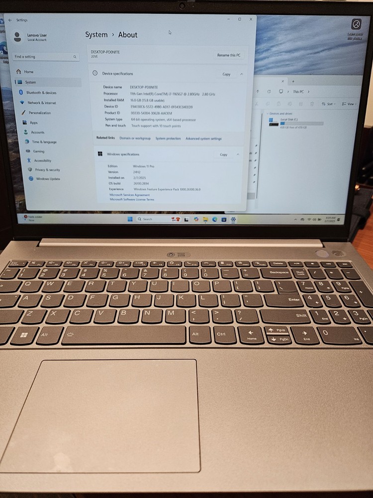 Lenovo ThinkBook 15 G2 ITL 15 Inch 512GB SSD Intel i7 2.8GHz 16GB Win11 Pro