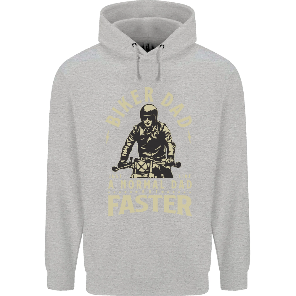 Biker Dad Fathers Day Motorbike Motorcycle Mens 80% Cotton Hoodie
