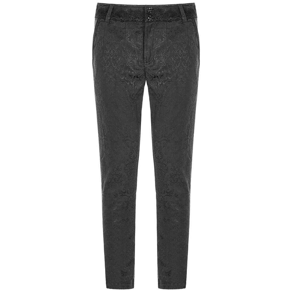 Mens Black Brocade Gothic Regency Dress Pants Brocade Pant