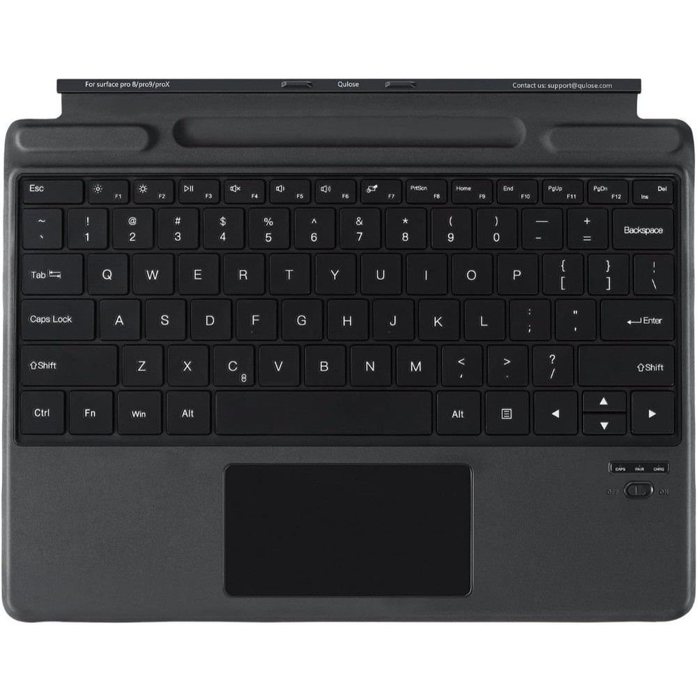 Qulose Touchpad Keyboard for Surface Pro 8 9 10 11 X1 X2 X3 Bluetooth Recharge
