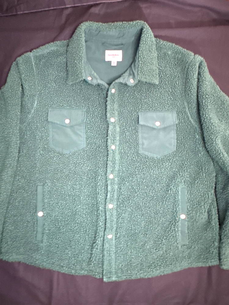 Goodfellow & Co Green Sherpa Flannel Jacket XXL Pre‑Owned Good Condition